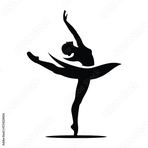 Elegant silhouette of a ballerina in a graceful pose