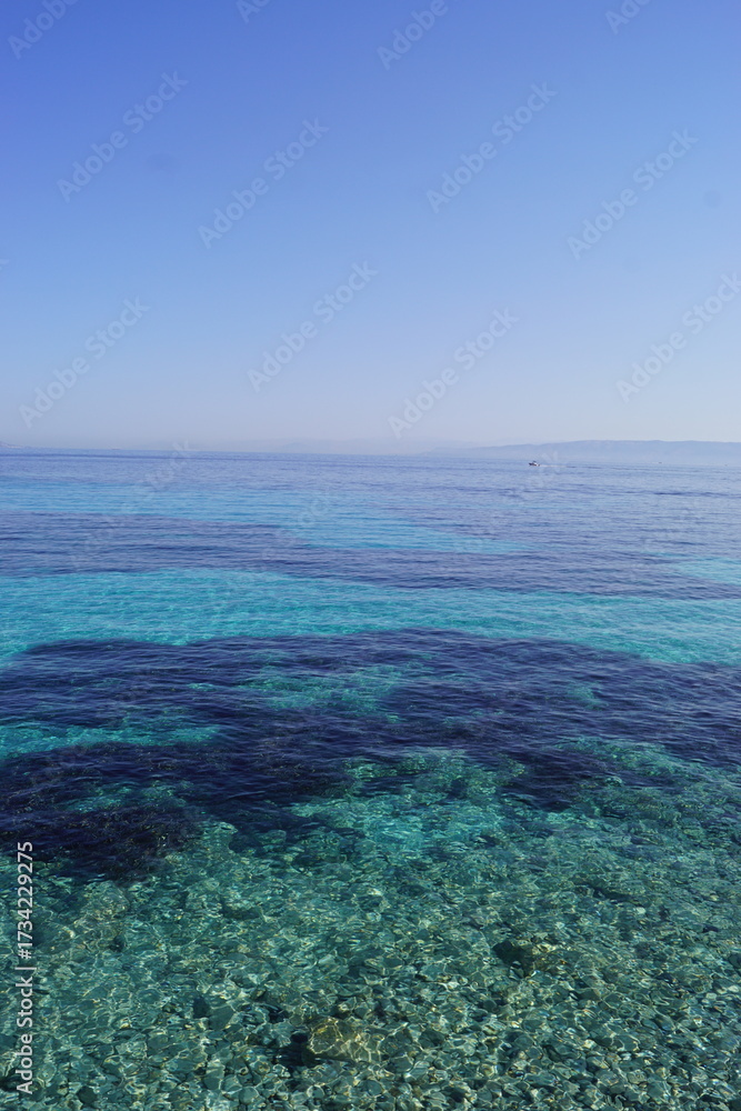 Fototapeta premium Drone photos of the picture perfect beaches of Kefalonia and Ithaka in the Greek Ionian Islands of the Mediterranean Sea