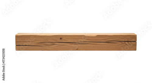 Isolated piece of cut lumber, timber, construction plank, building material stack
