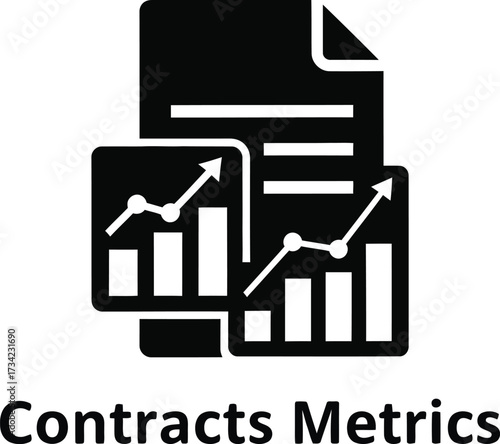 Contracts metrics icon showing performance data and analysis
