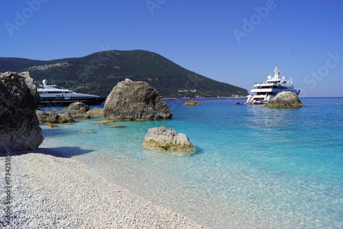 Fototapeta Naklejka Na Ścianę i Meble -  The paradise beaches of Paxos in the Greek Ionian Islands of the Mediterranean Sea