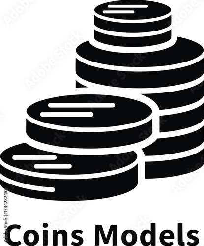 Stylized stack of coins icon for financial concepts