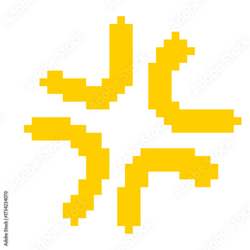 黄色の怒りマークのドット絵 | ピクセルアート | 感情・アイコン素材
