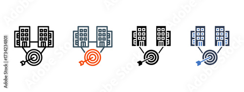 Expansion Strategy multiple icon style vector illustration