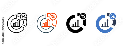 Market Share multiple icon style vector illustration