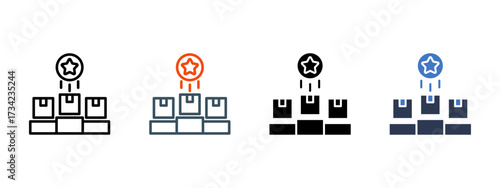 Product Differentiation multiple icon style vector illustration
