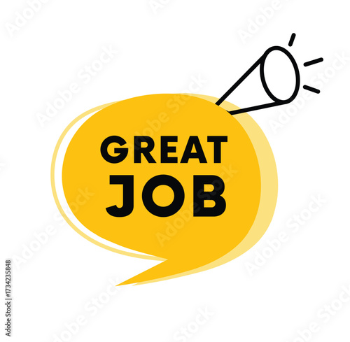 Great job colorful symbol illustration announce concept. Flat vector eps art for ad elements.