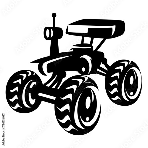 Abstract Silhouette of a Mars Rover for Scientific Exploration and Discovery