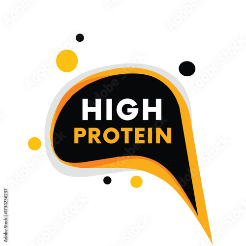 High protein banner, announcement marketing ad design label. Illustration design editable vector eps 10 .