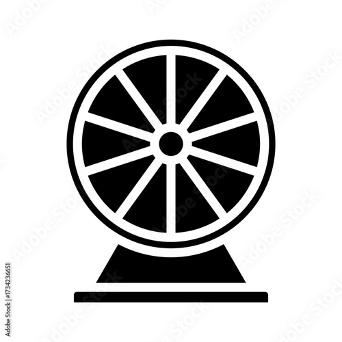 Wheel of fortune simple glyph icon. Vector solid isolated black illustration.