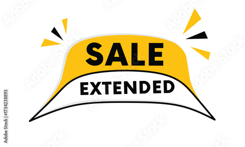 Sale extended banner illustration, advertising marketing concept design label. Symbol design editable vector eps 10.