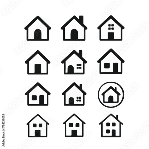 set of house icons