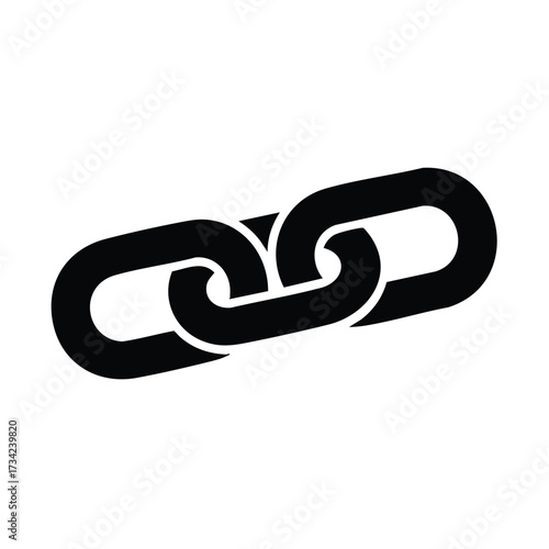 Close-up of a Black Chain Connecting Two Metal Rings on a