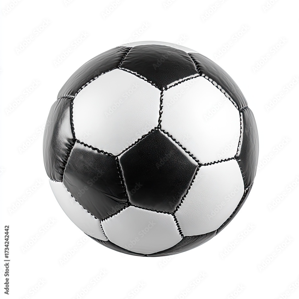 Naklejka premium Black and white soccer ball