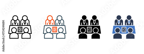 Board Of Directors multiple icon style vector illustration