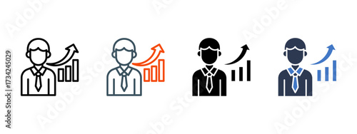 Chief Executive Officer multiple icon style vector illustration