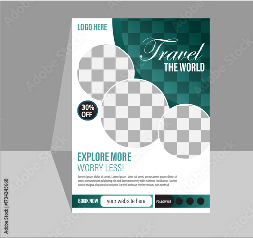 Travel Agency flyer template, Editable design