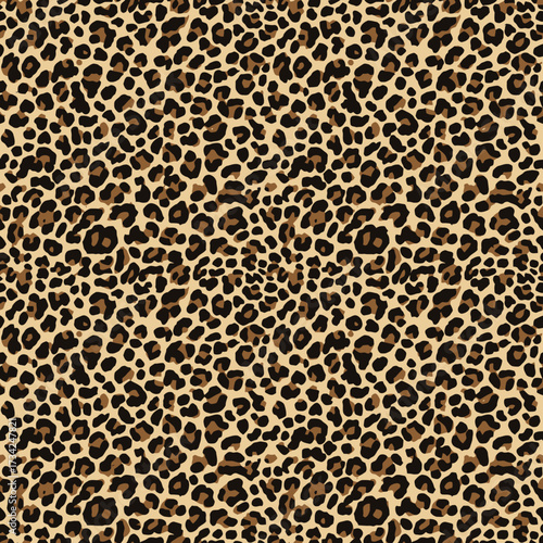 Seamless Leopard Print Animal Fur Texture Background. EPS Editable
