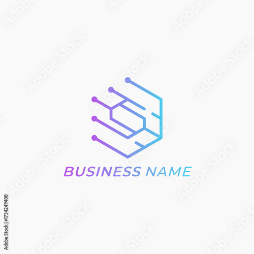 design logo creative tech letter S