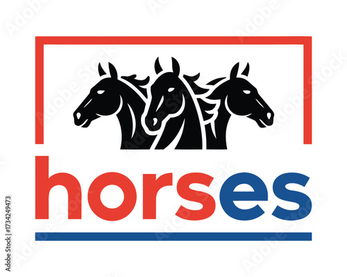 Modern equestrian horse silhouette artwork in abstract colorful vector style for business, sports, and creative logo use