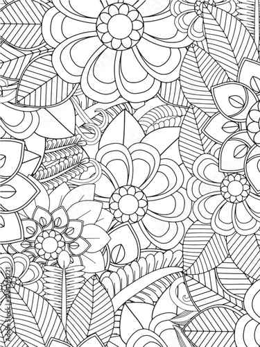 Relax with Flowers Coloring Sheets