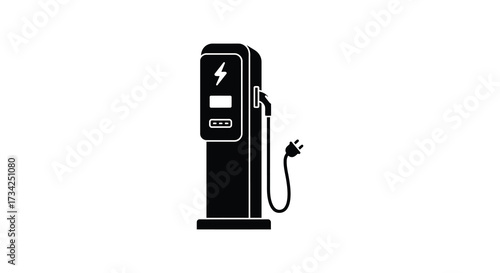 Electric vehicle charging station a modern power source silhouette