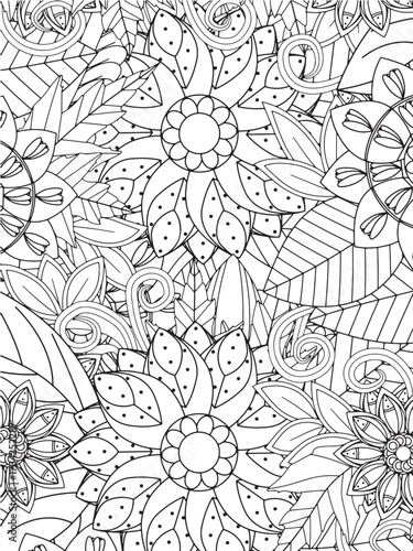Relaxing Flower  Coloring Book pages for adults 