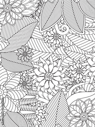 Relaxing Flower  Coloring Book pages for adults 