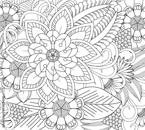 Relaxing Flower  Coloring Book pages for adults 