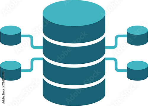 Database Server Storage Network Connection Concept Vector Graphic