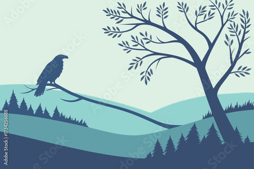 Bare Tree and Cut Pear/Apple Fruit Vector - Monochrome Harvest Graphic