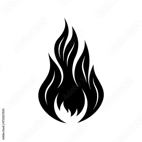 Fire Flame Outline Vector Flat Clean Illustration