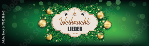 Weihnachtslieder Design mit der roten Tapete mit klassischen Ornamenten