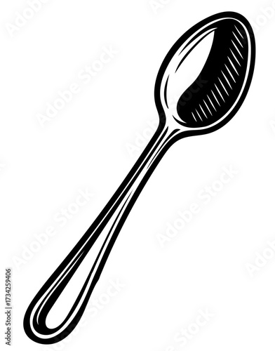 Detailed vector illustration of a dessert spoon Generative AI