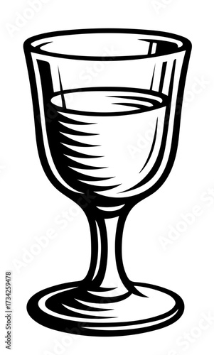 Elegant vector of a water-filled glass - Generative AI