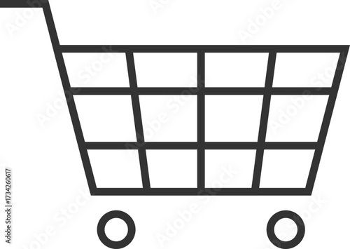 Shopping cart icon with 4x3 grid layout
