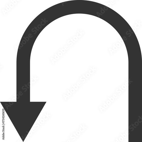 Curved U-turn arrow pointing downward