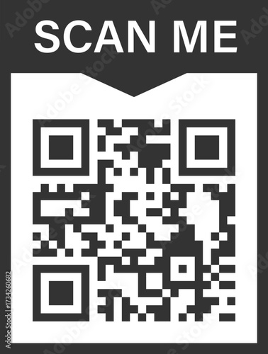 QR code icon with chevron cutout scan label