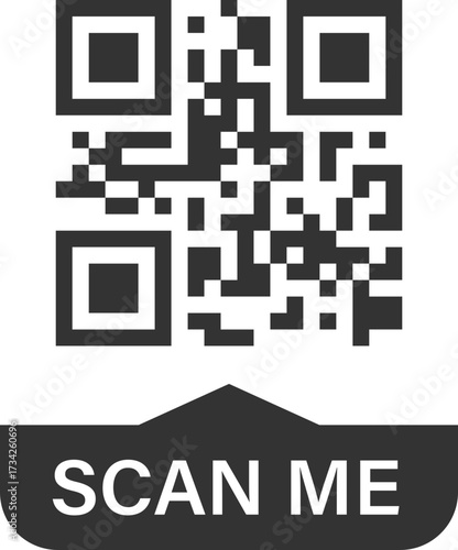 QR code with curved bottom scan banner