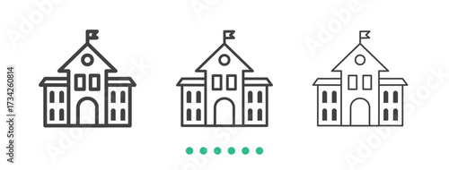 School icon. Thin line icon vector