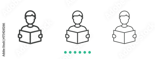 Reading icon. Thin line icon vector