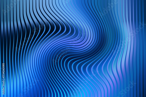 Abstract background with curved lines in shades of blue and a swirling pattern