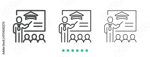Classroom icon. Thin line icon vector
