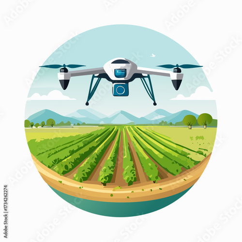 Smart Farming Drone Surveillance of Green Crops and Sustainable Agriculture in Fields