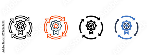 Принти на полотні Hr Cycle multiple icon style vector illustration