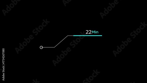 25 minute countdown clock icon 4k background. modern line and creating a stunning 4k video.	