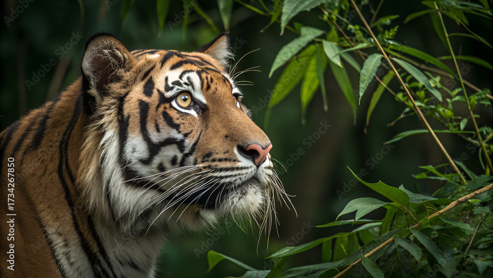Fototapeta premium tiger-in-jungle--wildlife-safari--close-face-portrit