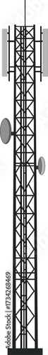 Communication Tower Cellular Radio and Broadcast Infrastructure for Telecom Wireless Networking Transmission Technology