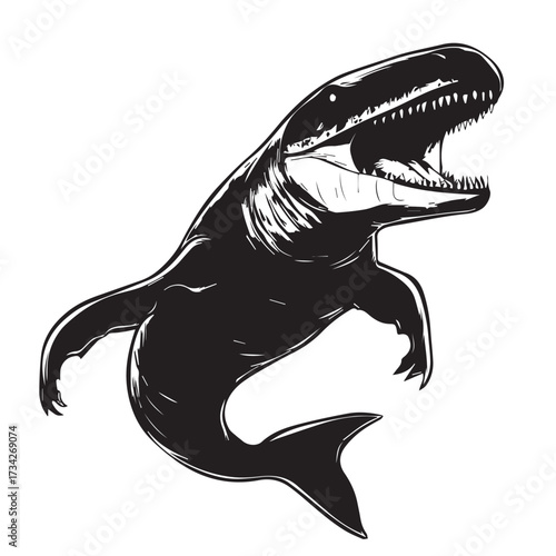 mosasaurus vector illustration