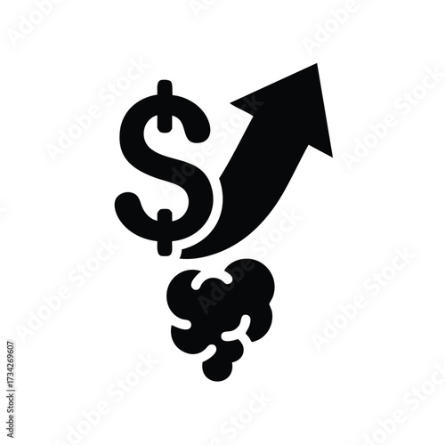 Financial Growth Concept with Dollar Sign and Upward Arrow Representing Success and Economic Progress